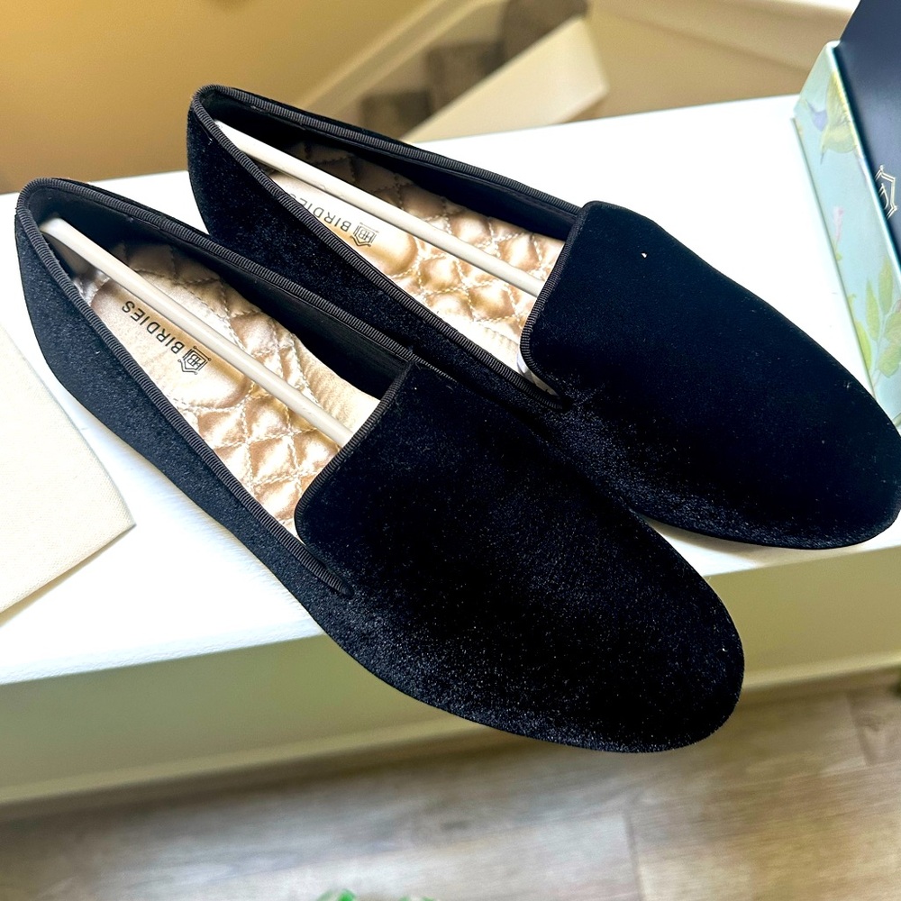 Birdies Starling Black Velvet Loafers